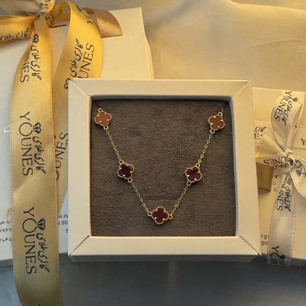 گردنبند ونکلیف عقیق طلا